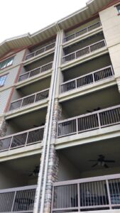 apartment building showing soffit and gutters Seamless Experts residential and commercial exterior remodeling Ozarks Missouri